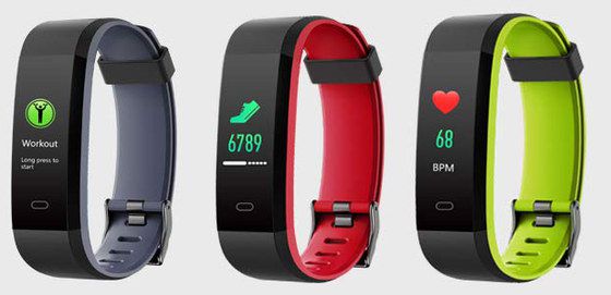 Wearable Heart Rate Monitor In Red, Yellow And Blue